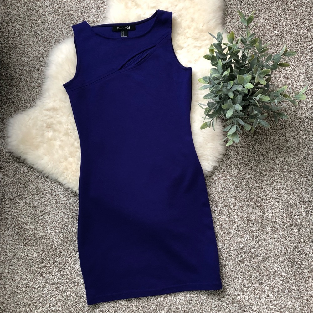 Purple Bodycon Mini Dress with Cutout